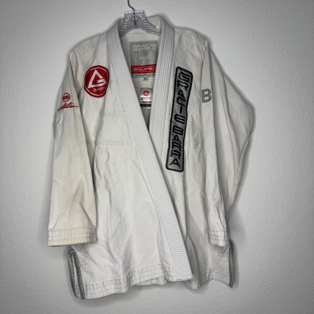 Gracie Barra Equipe GB Edition Jiu Jitsu BJJ Gi Kimono Top Shirt White Size A2